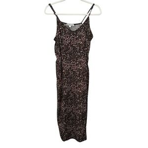 Wallflower Black Pink Floral Midi Dress Side Slit Spring Summer SZ XXL